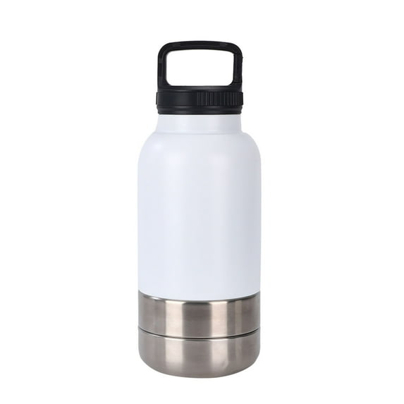 Stainless Steel Insulated Dog Water Bottle with Detachable Bowls for Outdoor Activities | Portable Pet Drinking Solution for Walking Traveling and Camping
