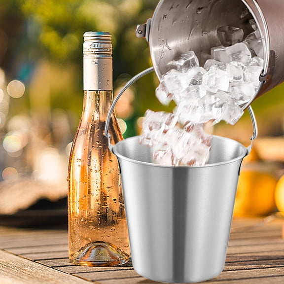 Stainless Steel Insulated Ice Bucket for Champagne, Beer, French Fries & Snacks - Large Capacity Restaurant Food Container