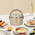 thumbnail image 1 of Stainless Steel Insulated Lunch Box - 1000ML Leak-Proof Bento Box with Removable Inner Liner, Microwave Safe, Keeps Food Warm for 3 Hours, Includes Utensils (White or Coffee), 1 of 9