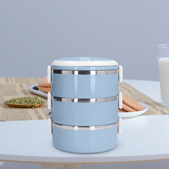 Stainless Steel Insulated Lunch Box Multi-Layer Bento | Leak Proof Airtight Food Container | Portable Thermal Fresh-Keeping Box with Locking Lid, Easy Clean, Polished Finish