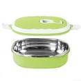 thumbnail image 1 of Stainless Steel Insulated Lunch Box, Single Layer Student Food Container with Leak-Proof Locking Lid — Keeps Food Hot, Dishwasher-Safe, and Portable, Green, 1 of 9