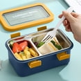 thumbnail image 1 of Stainless Steel Insulated Lunch Box with Compartments - Leak-Proof, Temperature Retention, Lightweight for Office, Students, Travel - 20X13.7X8.4Cm, 1 of 6