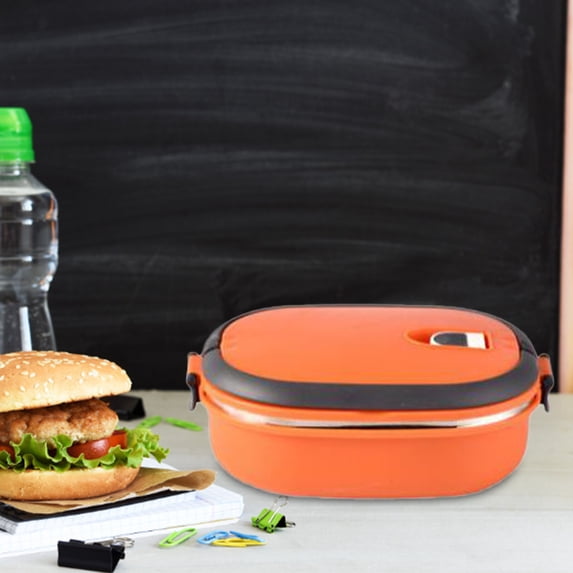 Stainless Steel Insulated Lunch Box with Leak-Proof Lid and Carry Handle
