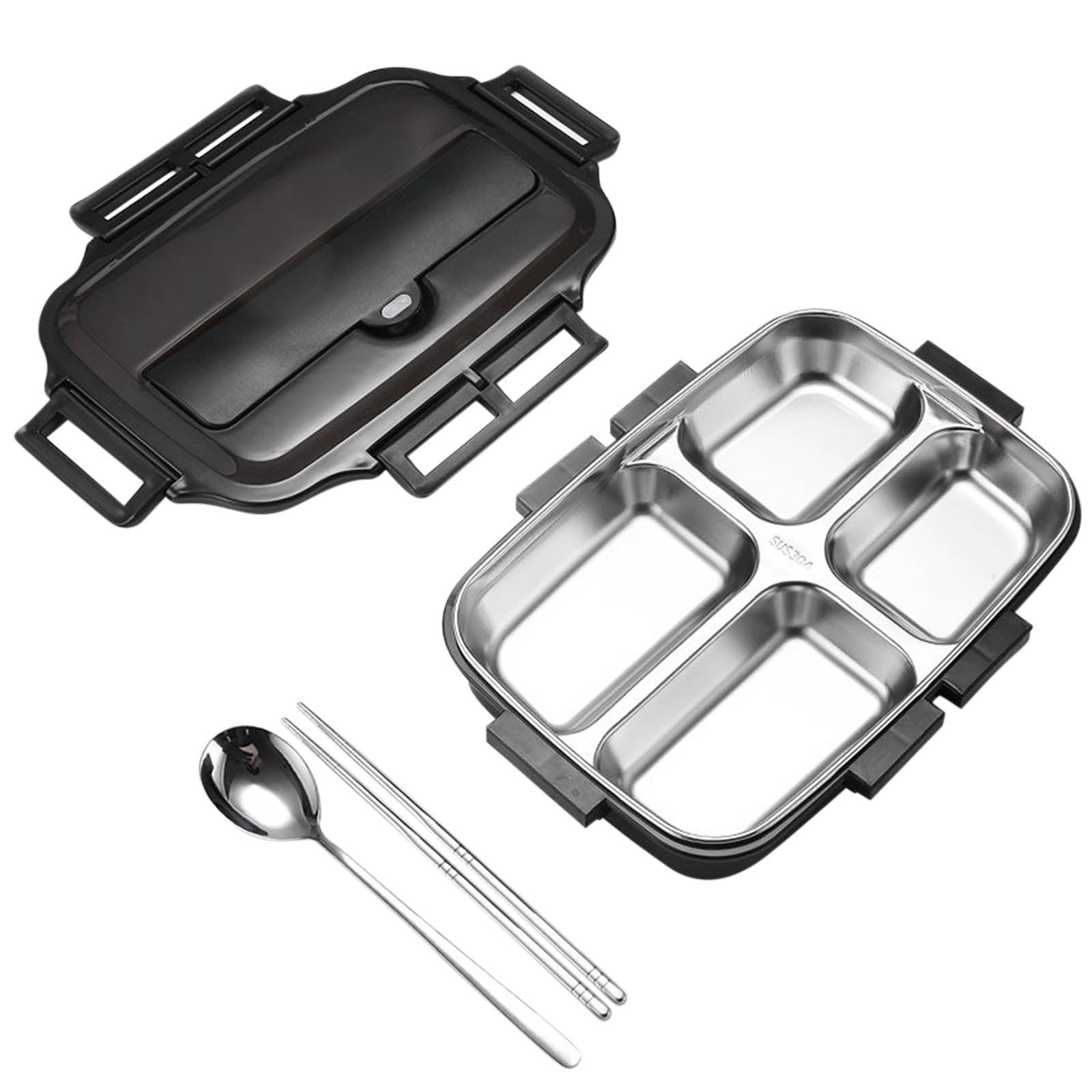 Stainless Steel Insulated Multi Layer Bento Food Container Storage Lunch Box 1L