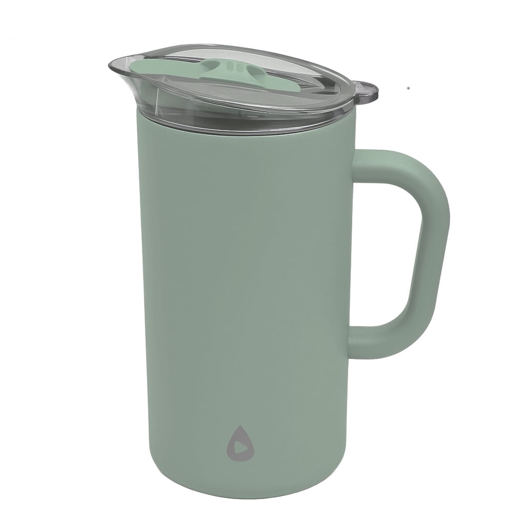Stainless Steel Insulated Pitcher With Lid - 67oz Double Walled Vacuum Insulated Pitcher For Cold Drinks