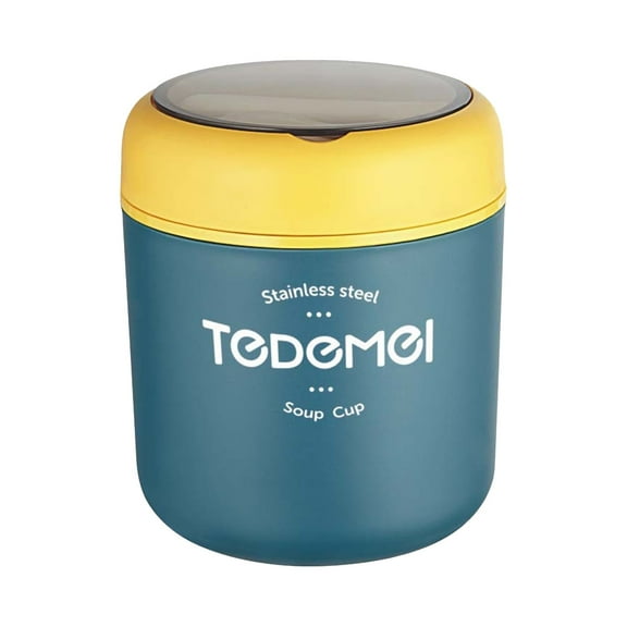 Stainless Steel Insulated Soup Cup with Spoon | 16oz Sealed Thermal Food Container for Office, School & Travel | Leak-Proof Lunch Box