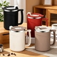 thumbnail image 1 of Stainless Steel Insulated Travel Mug with Lid and Handle, Double-wall Thermal Coffee Cup, Commuting Office Home Kitchen Beverage Container, Holiday Gift Idea for Hot or Cold Drinks, Topliu, 1 of 6