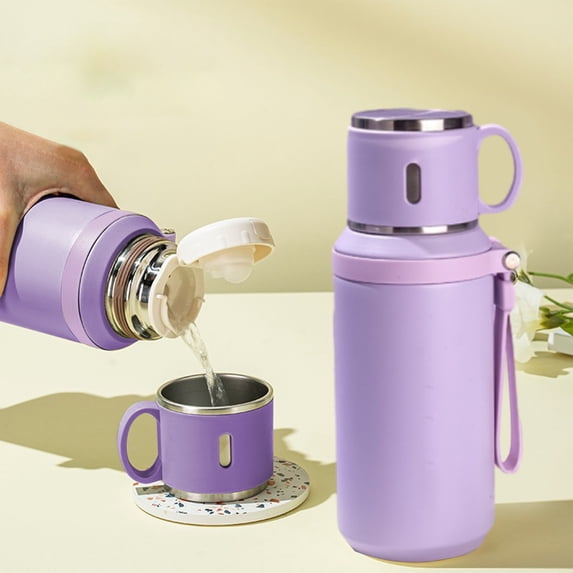 Stainless Steel Insulated Tumbler with Tea Infuser 600ml Large Capacity Travel Mug - 304 Stainless Steel Interior Vacuum Water Bottle for Hot and Cold Drinks, Home Office Outdoor Portable Thermoses