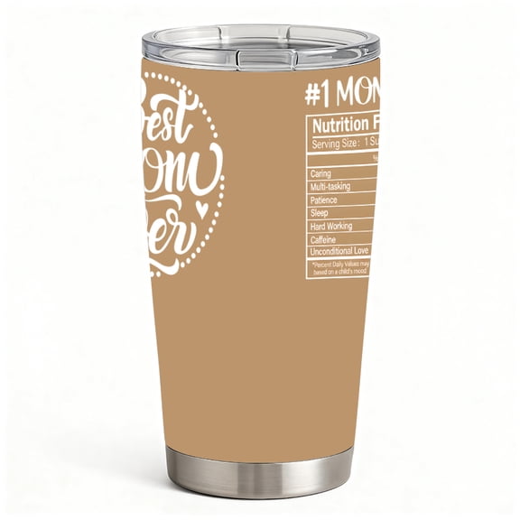 Stainless Steel Insulated Tumbler with Lid, Best Mom Ever Quote Design, Double-Wall Hot & Cold Travel Cup