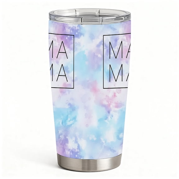 Stainless Steel Insulated Tumbler with Lid, Minimal Mama Text Watercolor Design, Double-Wall Hot & Cold Travel Cup