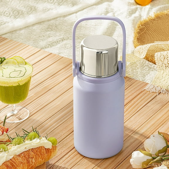 Stainless Steel Insulated Water Bottle 1PC,Tea Infuseroz Portable Outdoor Sports Travel Kettle Leakproof Temperature Retention(Purple)