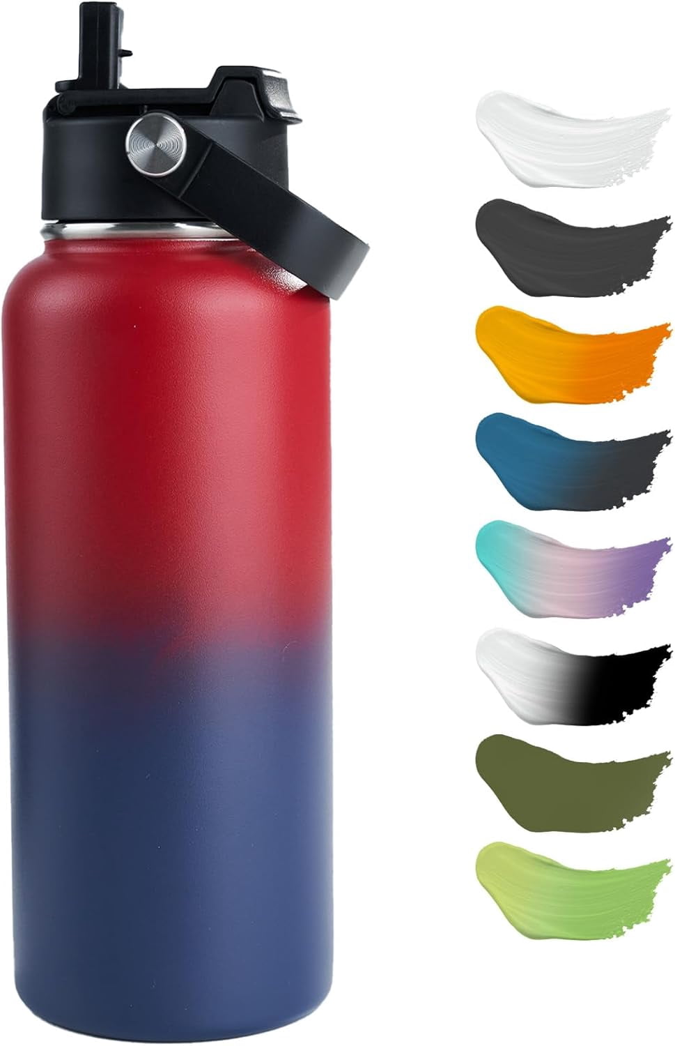 Stainless Steel Insulated Water Bottle, 40oz Double Wall Vacuum ...