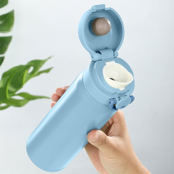 Stainless Steel Insulated Water Bottle with Locking Lid - 18oz Thermal Travel Mug for Hiking, Gym, Office, and Outdoor Use - Leak-Proof, Easy-Clean Design with Carrying Handle and Carabiner Clip