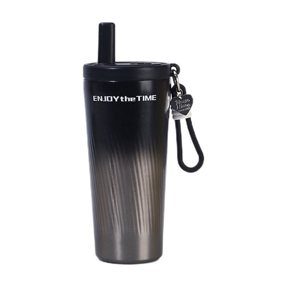 Stainless Steel Insulated Water Bottle with Straw, Large Capacity & Vacuum Insulation, Leakproof Lid, Detachable Strap, Perfect for Office, Outdoor, and Travel