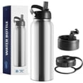 thumbnail image 1 of Stainless Steel Insulated Water Bottle and Travel Mug for Hot and Cold Beverages, Wide Mouth, Double Wall Insulated Hydration  Water Bottle for Hiking, Biking, Outdoor, 32 OZ, 1 of 6