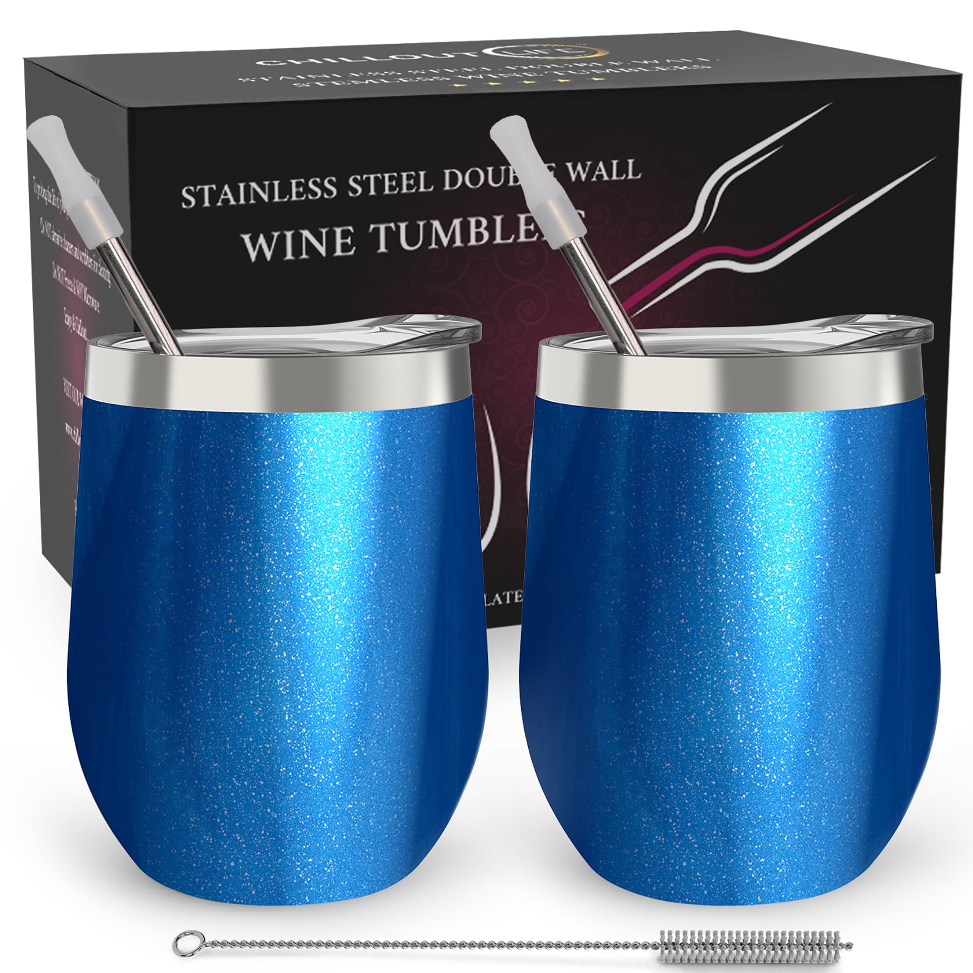 12oz Wine Tumbler With Lid - Pearl Blue – SunwillBiz