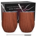 thumbnail image 1 of Stainless Steel Insulated Wine Tumbler - Wood by Chillout Life for Unisex - 2 x 12 oz Tumbler, 1 of 6