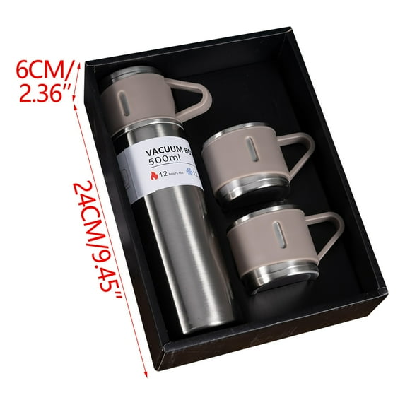Stainless Steel Insulation Set with Double-Layer Vacuum Technology for Hot & Cold Drinks, Exquisite and Durable Travel & Office Companion