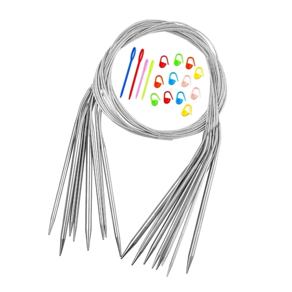 Stainless Steel Interchangeable Knitting Needle Set For Various Yarn Weights