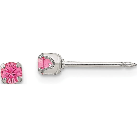 Stainless Steel Inverness 3mm Rose Crystal Earrings (3 X 3) Made In United States 177e