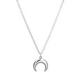 thumbnail image 1 of Stainless Steel Inverted Crescent Moon Charm Necklace - 18 Inch Chain, 1 of 7