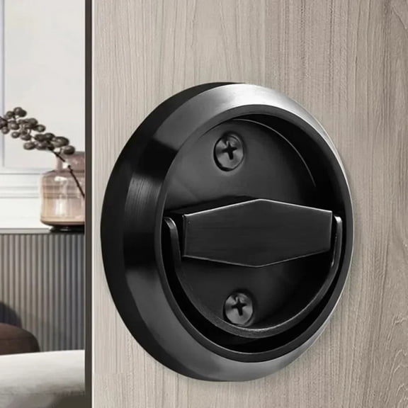 Stainless Steel Invisible Door Handles Round Embedded Concealed Cabinet Knobs Sliding Door Pull Circular Pull Ring Lock Hardware