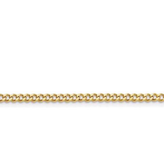 Stainless Steel Ion Plated Yellow Gold 3.mm Curb Chain Necklace Fine Jewelry For Women Gifts For Her, 24"