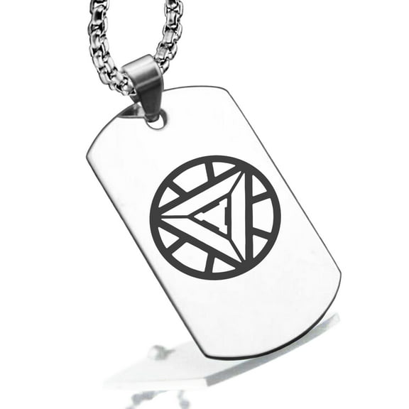 Stainless Steel Iron Man Dog Tag Pendant Necklace