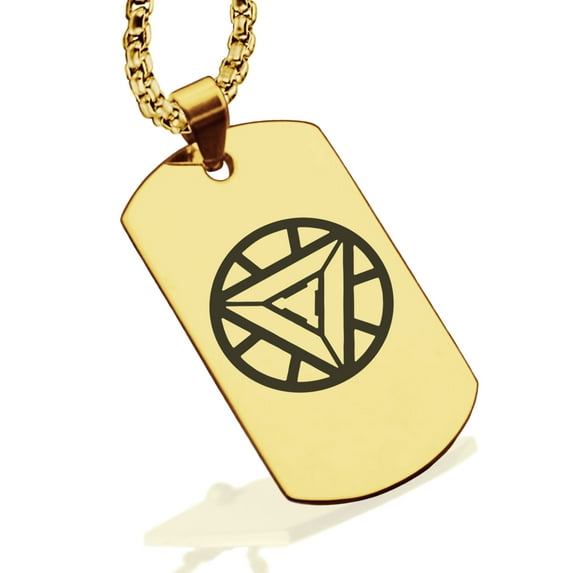 Stainless Steel Iron Man Dog Tag Pendant Necklace