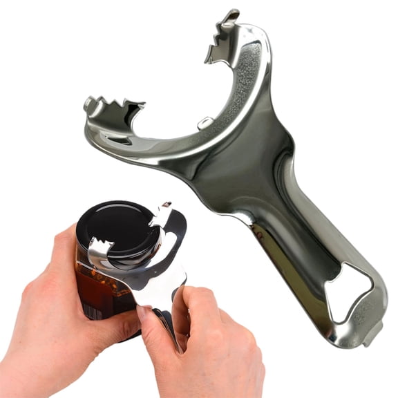 Stainless Steel Jar Opener For Canning Lids No Damage Easy Manual Handheld Top Remover Kitchen Gadget For Tight Mason Jars Preserving Cooking Tool Senior Friendly Jar Gripper Home Canning Accessories