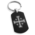 thumbnail image 1 of Tioneer Stainless Steel Jerusalem Cross Engraved Dog Tag Keychain Keyring, 1 of 1