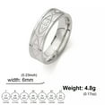 thumbnail image 1 of Stainless Steel Jesus Fish Ring 6mm Wide Finger Rings Religious Amulet Jewelry, 1 of 7