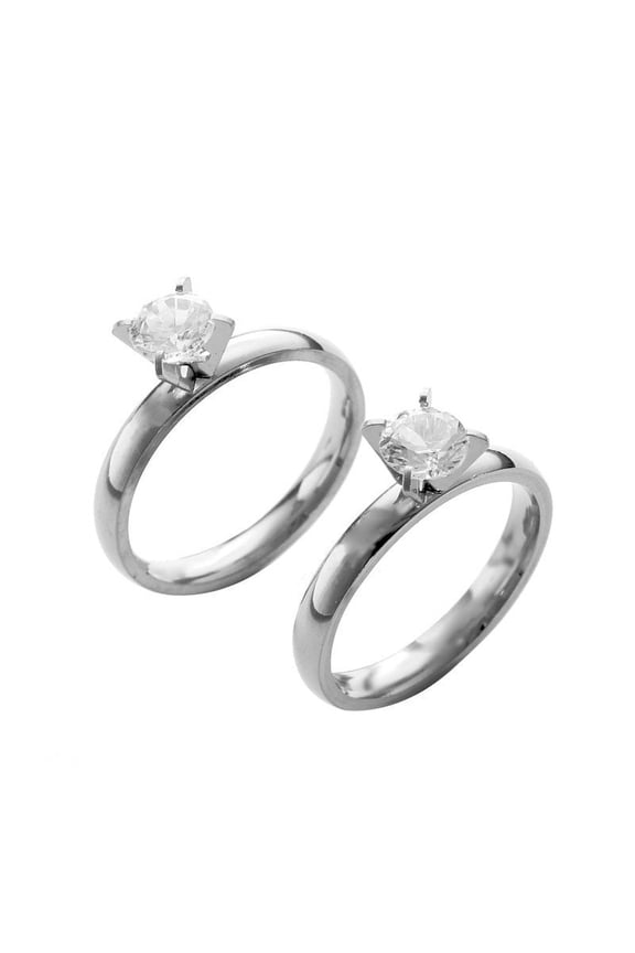Stainless Steel Jewelry 4mm Inner And Outer 4 Claw Zirconium Inlay