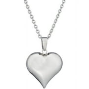 AMERICAN STEEL Stainless Steel Jewelry Puffed Heart Necklace, 18 Chain