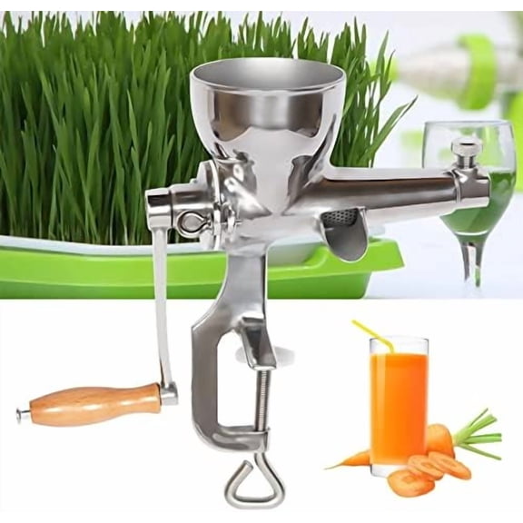 Stainless Steel Juicer Slow Manual Wheatgrass Juicing Machine Vegetable Extractor Hand Pressed Single Auger, Wheatgrass Juicer Lemon Citrus Fruit Squeezer$$Home Decor, Kitchen, & Other