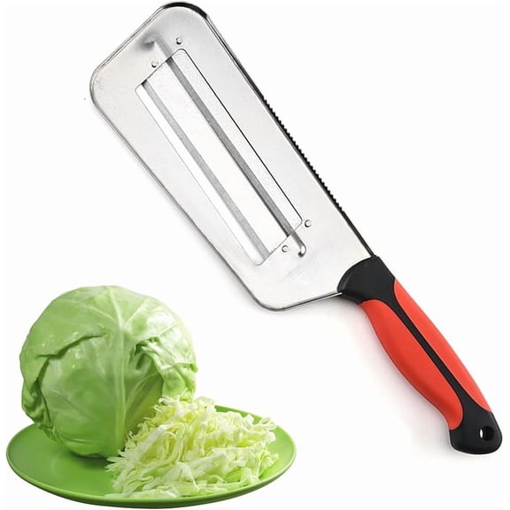 Stainless Steel Julienne Cutter Shredder 13In, 2025 Upgraded Multifunctional Dual Blade Vegetable Cutter Cabbage Slicer for Sauerkraut, Coleslaw, Vegetables - Sharp Blades (2pcs)