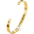 thumbnail image 1 of Stainless Steel Keep Going Inspirational Mantra Statment Cocktail Party Sports Bangle Bracelet, 1 of 2