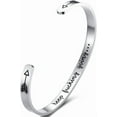thumbnail image 1 of Stainless Steel Keep Going Inspirational Mantra Statment Cocktail Party Sports Bangle Bracelet, 1 of 1