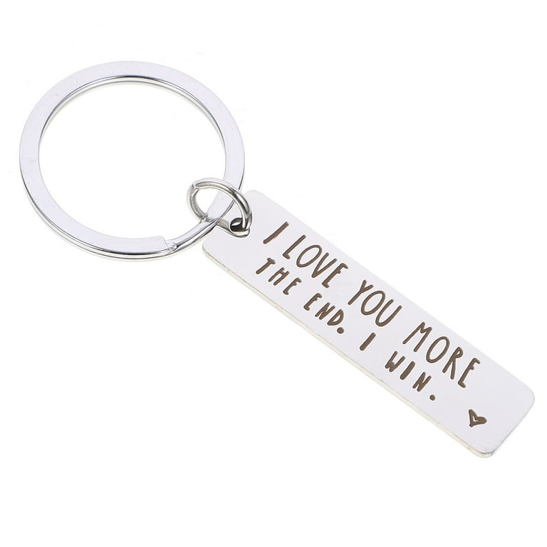 Stainless Steel Key Ring Couple Keychain I Love You More Keychain Bag  Hanging Decor
