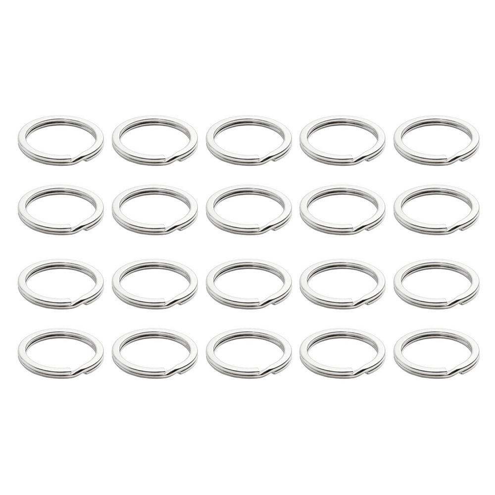 Stainless Steel Key Rings - 20 Pcs , Round Split Key Rings for Keychains -  Surgical Grade Stainless Steel Keychain Rings,,25mm，G27014 