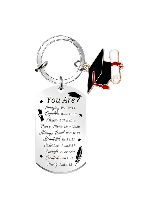 Stainless Steel Keychain, 2026 New Graduate Gift, Class of 2026 Engraved Key Ring Keepsake
