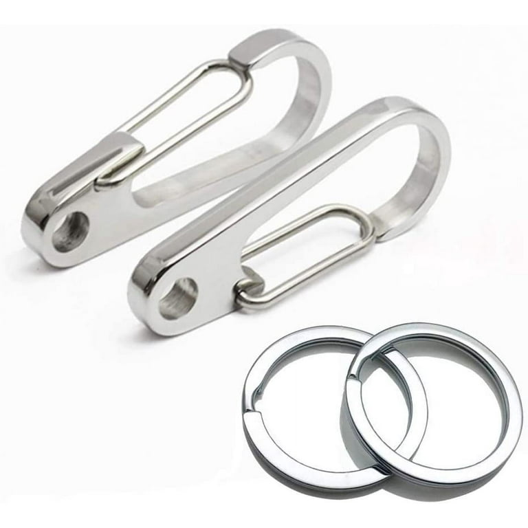 Handmade Stainless Steel Keychains Key ring Key chain Holder with Snap Hook  1