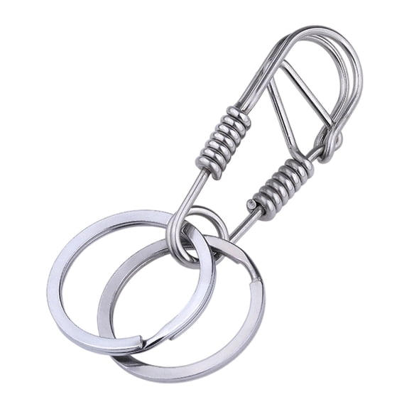 Stainless Steel Keychain Portable Rustproof Double Rings Designs for Travelers and Professionals