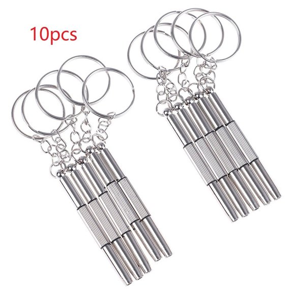 Stainless Steel Keychain Screwdriver 10PCS Glasses Kit, Phone, Watch Screw, Portable Repair Tool for DIY, Home, Electronics, Keychain, Multi-tool Screwdriver Set