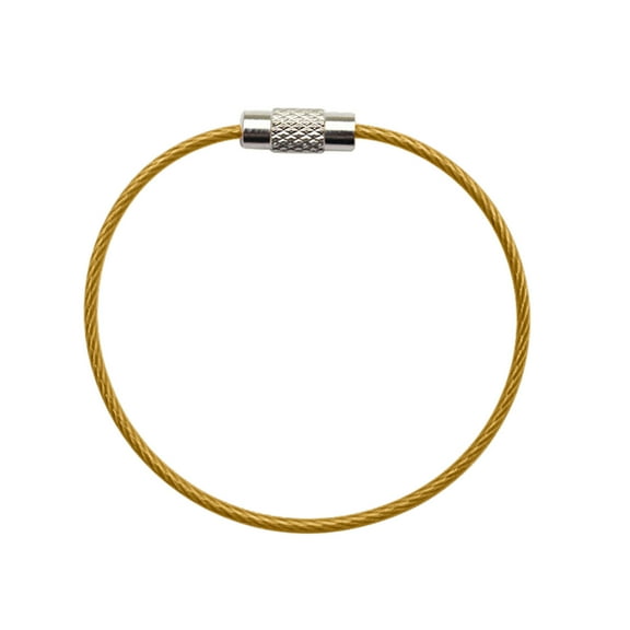 Stainless Steel Keychain with Rubber Coated Wire Rope & Lock Buckle,Durable Color Coated Key Ring for Keys