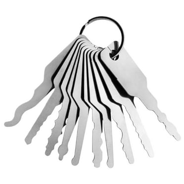Stainless Steel Keys Replacement Set - 10Pcs Skeleton Lock Pick Tools for Car and Bathroom Locks - Emergency Tool for Secure Lock Systems 10PCS