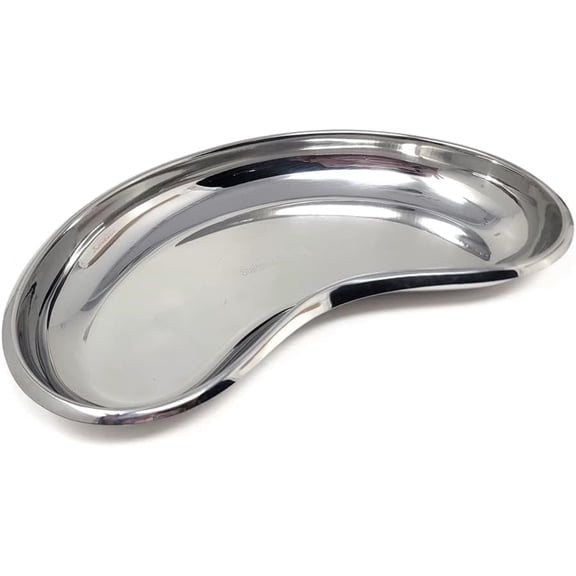 Stainless Steel Kidney Tray, Waist Bowl, Instrument Storage Basin, Reusable Container, Kidney Bean Shaped Hollow Dish