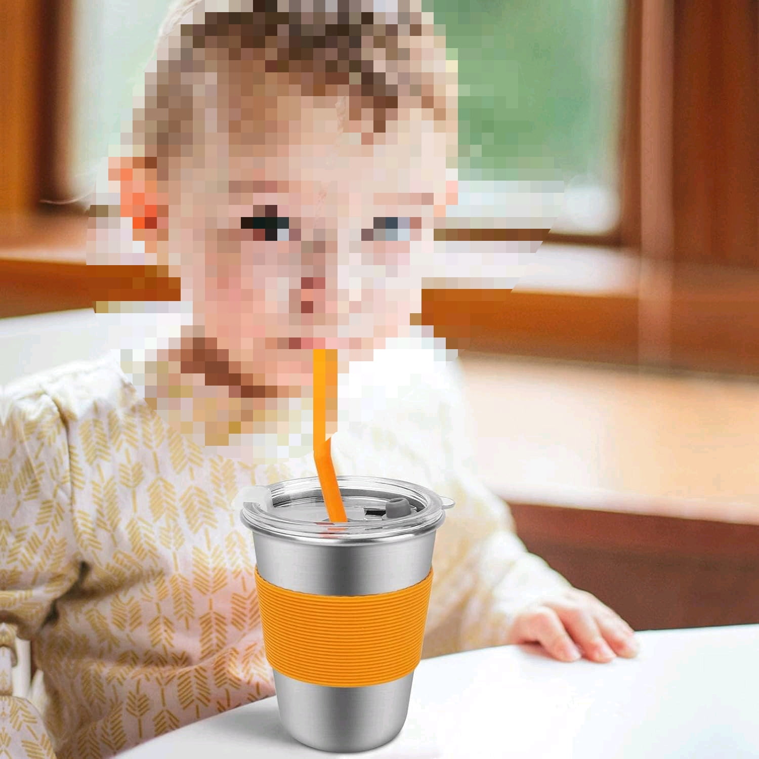 Stainless Steel Kids Cups with Lids, 6 Pack 12oz Spill Proof Toddler Cups with Straw, Unbreakable Kids Metal Water Drinking Tumbler Glasses, Reusable Sippy Mug for Children Adult Outdoor Indoor