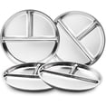 Stainless Steel Kids Plates Set of 4, 9