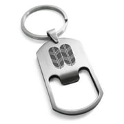 Stainless Steel Kikuchi Samurai Crest Engraved Bottle Opener Dog Tag Keychain Keyring